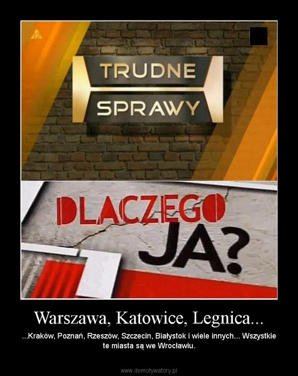 Warszawa, Katowice, Legnica...