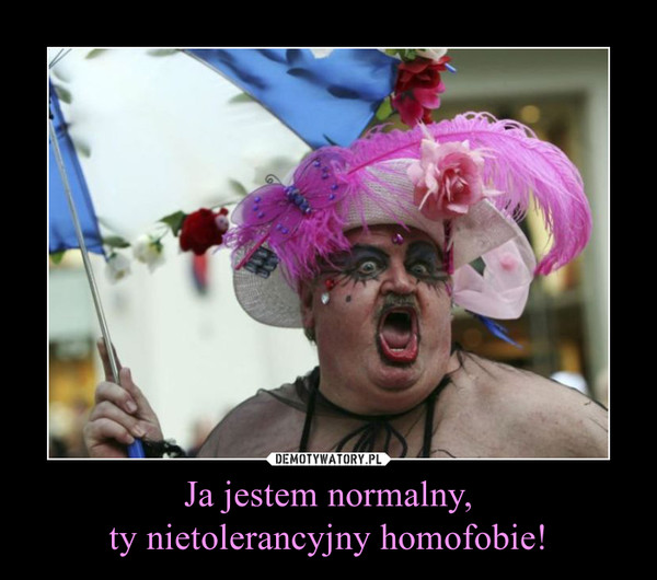 Ja jestem normalny,ty nietolerancyjny homofobie! –  