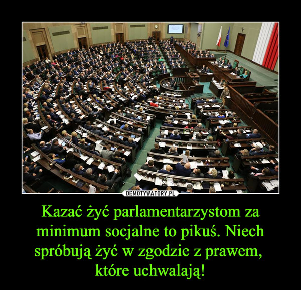 Kazać żyć parlamentarzystom za minimum socjalne to pikuś. Niech spróbują żyć w zgodzie z prawem, które uchwalają! –  