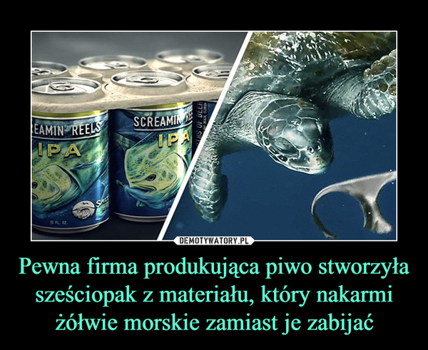Pewna firma produkująca piwo stworzyła sześciopak z materiału, który nakarmi żółwie morskie zamiast je zabijać –  