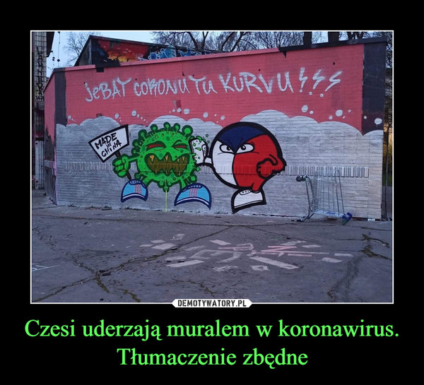 Czesi uderzają muralem w koronawirus. Tłumaczenie zbędne –  
