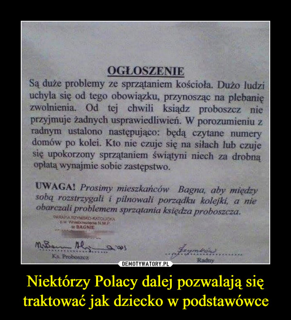 Niektórzy Polacy dalej pozwalają się traktować jak dziecko w podstawówce –  