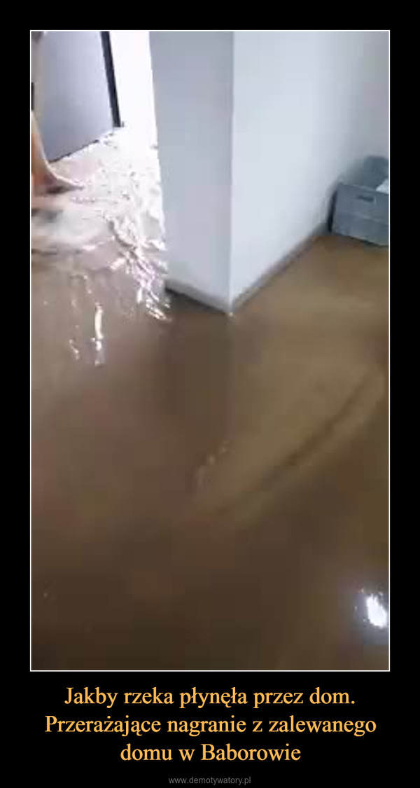 Jakby rzeka płynęła przez dom. Przerażające nagranie z zalewanego domu w Baborowie –  