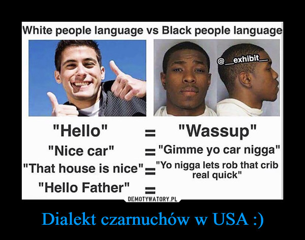 Dialekt czarnuchów w USA :) –  