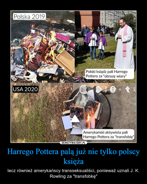 Harrego Pottera palą już nie tylko polscy księża