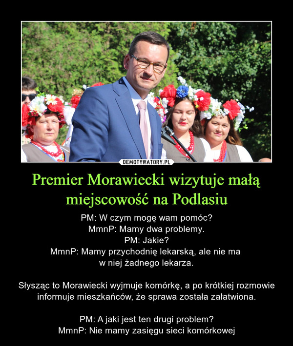Premier Morawiecki wizytuje małą miejscowość na Podlasiu