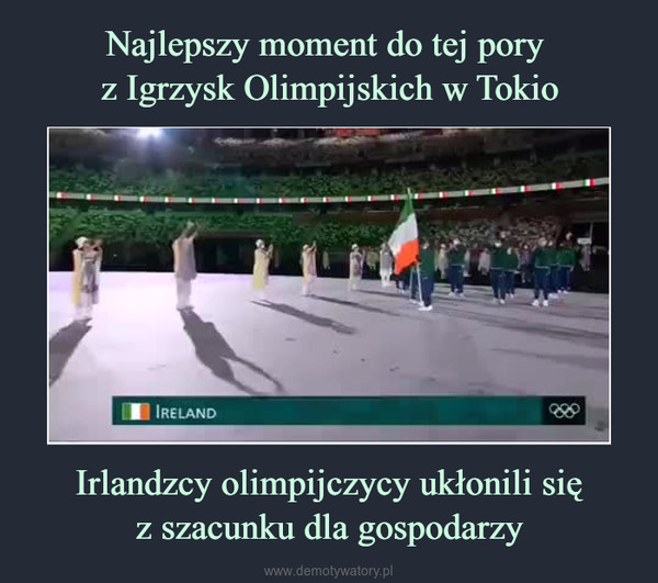 Irlandzcy olimpijczycy ukłonili sięz szacunku dla gospodarzy –  