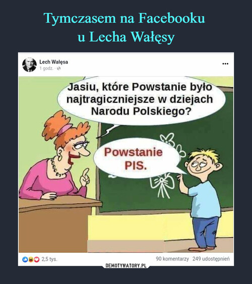 Tymczasem na Facebooku 
u Lecha Wałęsy