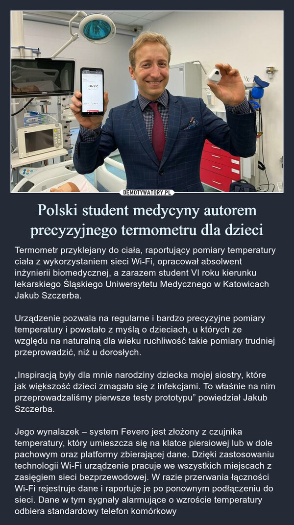 Polski student medycyny autorem precyzyjnego termometru dla dzieci