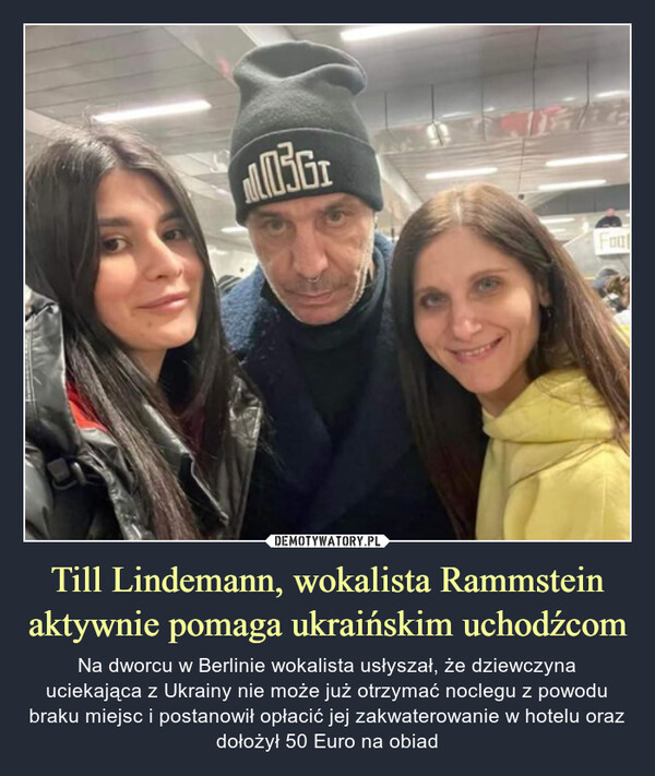 Till Lindemann, wokalista Rammstein aktywnie pomaga ukraińskim uchodźcom