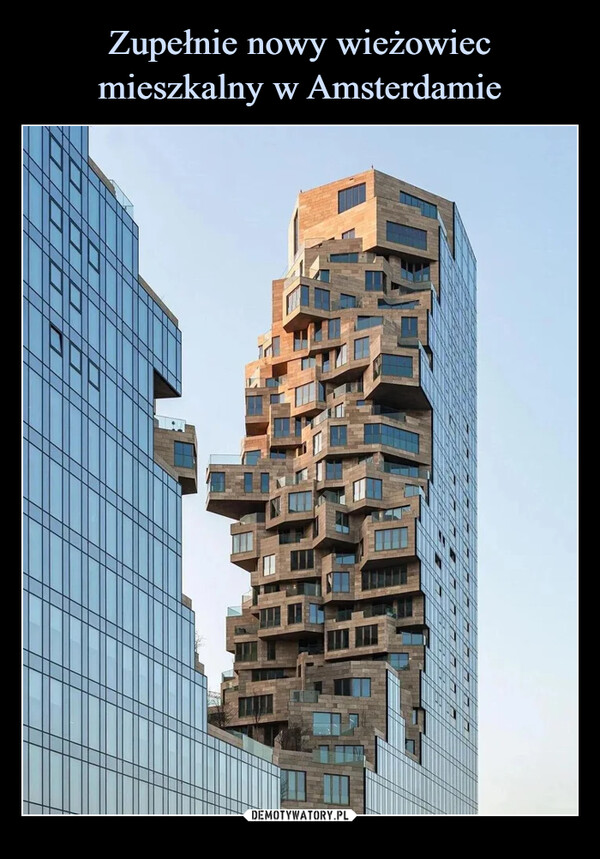 Zupełnie nowy wieżowiec mieszkalny w Amsterdamie