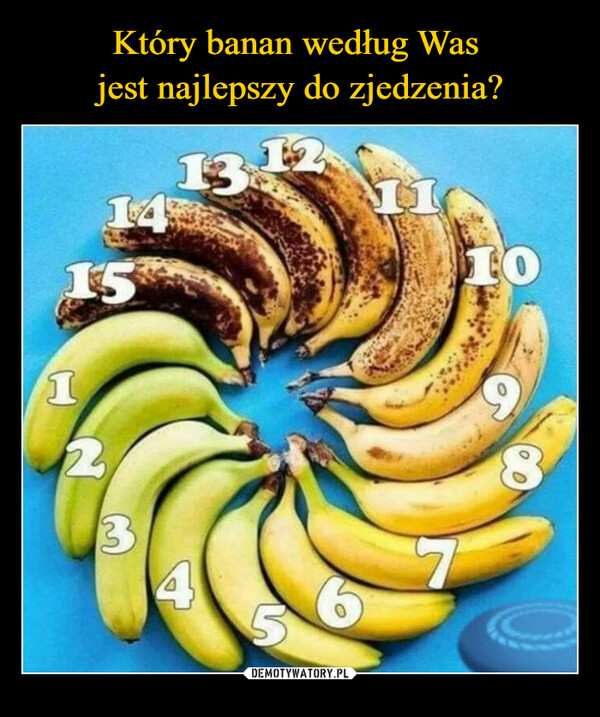 Który banan według Was 
jest najlepszy do zjedzenia?