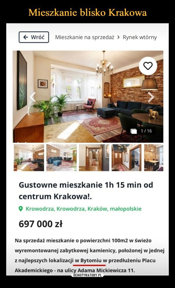 Mieszkanie blisko Krakowa