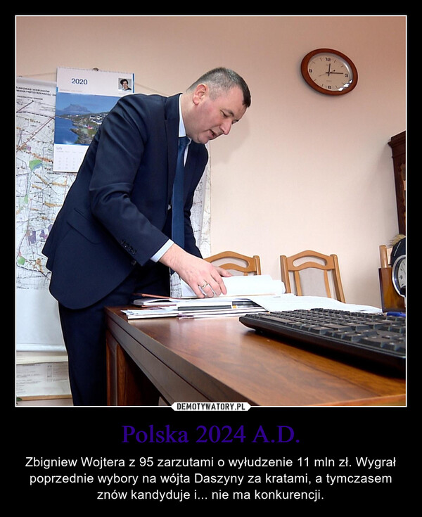 Polska 2024 A.D. – Zbigniew Wojtera z 95 zarzutami o wyłudzenie 11 mln zł. Wygrał poprzednie wybory na wójta Daszyny za kratami, a tymczasem znów kandyduje i... nie ma konkurencji. UNKOWANIKIERUNKOWWANIA PRZESTRZENNEGO GLuty2020B12/B